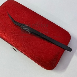 แหนบต่อขนตาพลาสม่าสีดำปลายแหลมสีทึบทำจากสเตนเลสแบบมืออาชีพจากญี่ปุ่น - Product Image 6