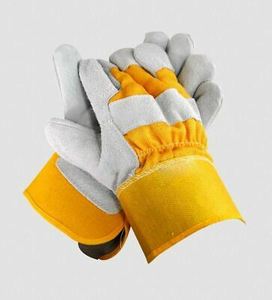 Amarillo 707 Guantes DE SEGURIDAD XL Doble Palma Construcción industrial canadiense Cuero genuino Rigger Guantes DE TRABAJO Algodón antideslizante - Product Image 4