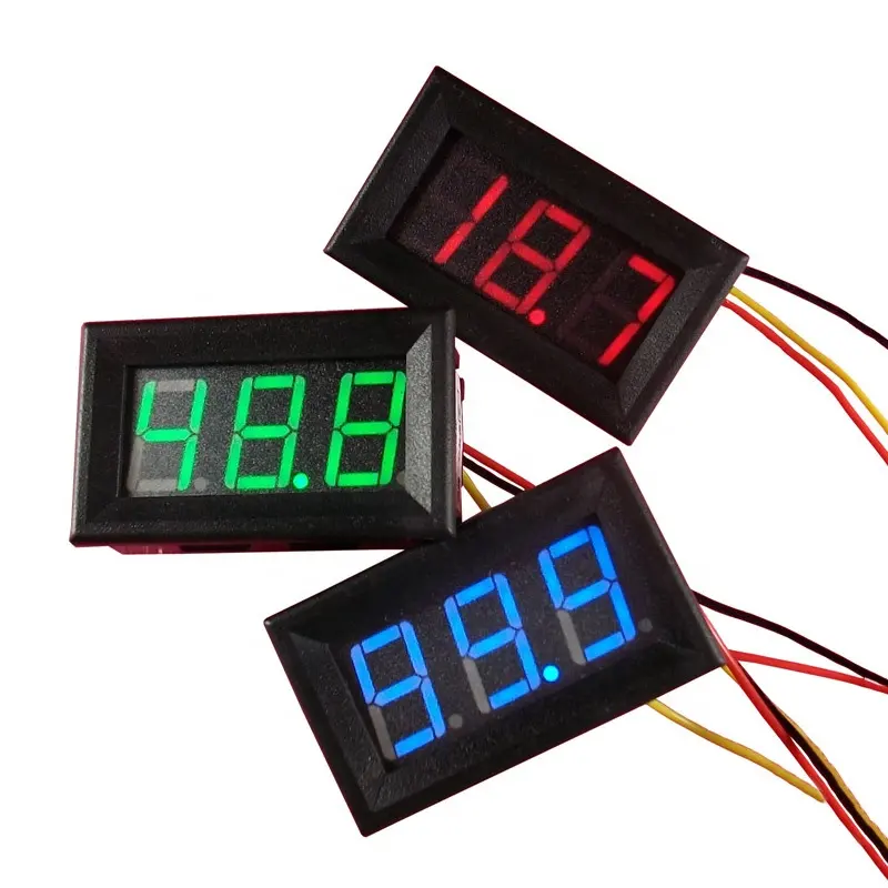 Taidacent Red 0-200V Measurement Range 4.5-30V Power Supply Volt Meter Mini Digital DC Voltmeter Display Three Wire Voltmeter