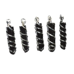 Pendentifs en pierre Aventurine, pierres verte enveloppées, 1 pièce - Product Image 5