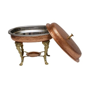 Antique Round Handmade Metal <b>Food</b> <b>Warmer</b> Copper Plated Chafing Dish for Warming & Holding Equipment - Product Image 1