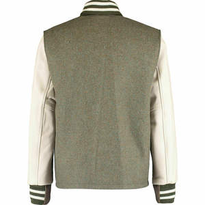 High Quality Winter Design Cow Leather Sleeve Men Wool <b>Varsity</b> <b>Jacket</b> - Product Image 3