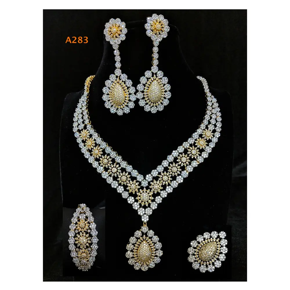 African American Diamond Necklace Collection Jewellery Set