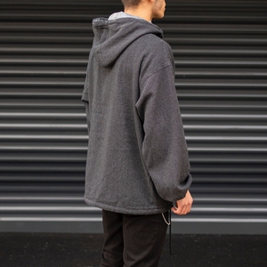 Sudadera con Capucha Extra Grande 100% Algodón Tejido 2023 para Hombre, Estilo Denim Antracita con Detalle de Bolsillo, Estilo Urbano Informal Ecológico, Mejor Precio - Product Image 6