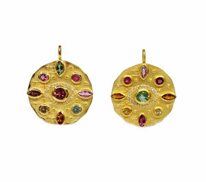 Abstrait 925 En Argent Sterling Plaqué Or Léger Faible QUANTITÉ MINIMALE DE COMMANDE Fournisseur multi Pierres Précieuses Marquise Ronde Pendentif Colliers De Mode - Product Image 1