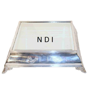 แท่นวางเค้กสำหรับงานแต่งงานที่วางเค้กโลหะแบบกลมชุบเงิน - Product Image 2