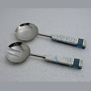 Nuevo diseño de incrustaciones de resina y ágata en el mango con acero inoxidable con plateado con accesorios de cocina de precio barato - Product Image 4