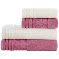 Ensemble de serviettes Jacquard en coton turque, lot de 3 pièces, pour le visage et les mains, 100% coton, fait en turquie, 30x50x90/90x150