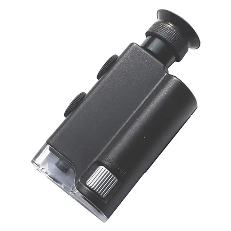 200-240X Mini Microscopio LED Luz UV Lámpara Joyería Lupa