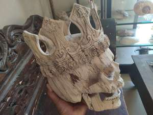 Antique USA Carving Skull Art 100% Handmade High Quality Wood Craft Wooden Boxes & <b>Wall</b> <b>Signs</b> Teak ID 10127097 SKULL2 - Product Image 3