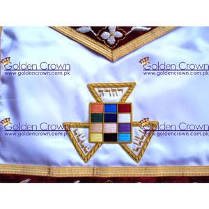 Masonic Royal SELECT ผ้ากันเปื้อนสมาชิกสภา RSM ปักหนังเครื่องราชกกุธภัณฑ์ - Product Image 4