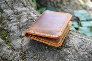 Cuir Bi pli Portefeuille Minimaliste, Hommes s Slim, Portefeuille De Cartes Verticales LWT-0035 - Product Image 5