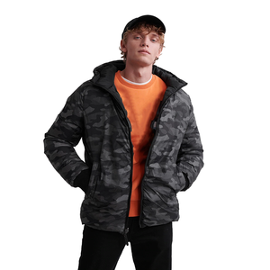 Shanawar Custom Men's Winter Waterproof Sheep Fur Puffer <b>Jacket</b> Bubble <b>Camo</b> Plus Size Hooded Polyester Casual Zipper Washed - Product Image 1