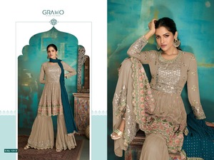 ชุดเดรสปักลายแบบชาวจอร์เจียชุดเดรสสไตล์อินเดียชุดเดรสปักลายกระจกสไตล์ปากีสถาน - Product Image 6