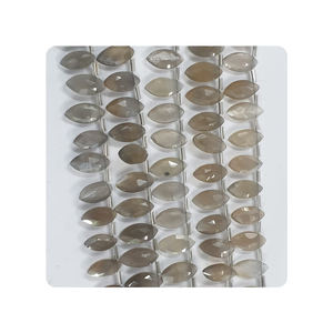 Pulsera de piedra lunar gris 7x14mm Forma de marquesa 8 pulgadas Cuentas de piedras preciosas semipreciosas Piedra de cristal facetado - Product Image 1