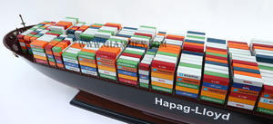 HAPAGG LLOYDD Acacia Wood Container Ship Handmade <b>Novelty</b> <b>Gift</b> Crafted TK0069P - Product Image 6