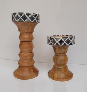 Decorative Lighting Bone Inlay Candle Holder <b>Pillar</b> For Home And Wedding - Product Image 1