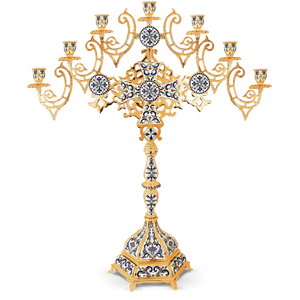Candelabro de latón de alta calidad con tres brazos, suministros de Iglesia, India, nuevo estilo - Product Image 5