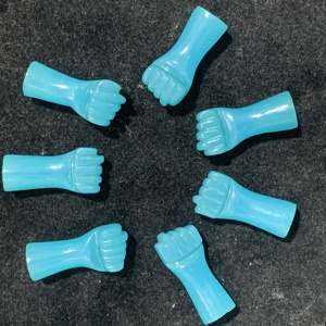 RIDA CREATIONS, Calcedonia Natural Azul con Certificación IGI, Tallada a Mano en Forma de Mano, Proveniente de Rajasthan - Product Image 3