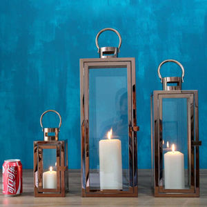 Candelabro de oro rosa de hierro, linternas para interior y exterior, calabaza, cristal, boda, vacaciones, casa, Hotel, restaurante, alta calidad - Product Image 4