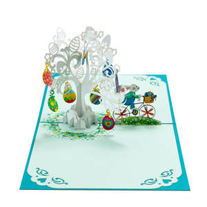 Vietnam Wholesale Custom Design paper crafts 3D Pop up Greeting Cards Best Choice for Easter New Model - Product Image 2