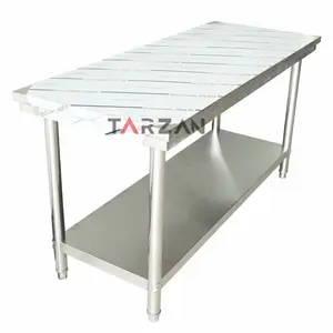 120 cm Stainless Steel Work Tables Commercial Kitchen 0.7mm/0.8mm/1mm Thickness #201 SS/304 Stainless Steel Work Table