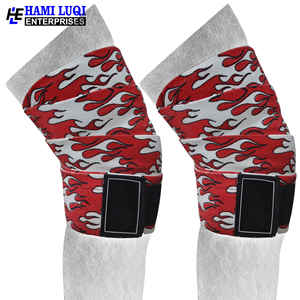 Rodillera estampada con soporte elástico-Mezcla de algodón para levantamiento de pesas, levantamiento de pesas y entrenamientos de gimnasio - Product Image 3