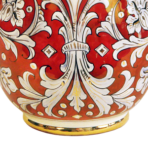 Vase en céramique de 30cm, poterie et décoration intérieure, style italien, peint à la main, en or pur et avec poignées - Product Image 4