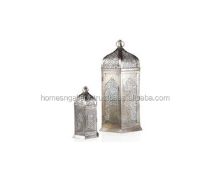 เชิงเทียนแก้วสีเงินโคมไฟเทียนโลหะตกแต่งสำหรับบ้าน - Product Image 3