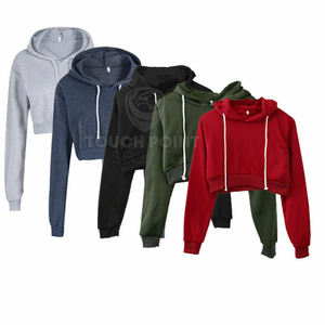 Sudadera con capucha para mujer, con logotipo personalizado, de algodón, liso, con cuello redondo, venta al por mayor - Product Image 5