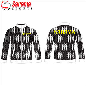 Venta caliente manga personalizada bloque de color cuello en V 100% chaqueta de poliéster pulóver bombardero bordado con diseño personalizado - Product Image 3