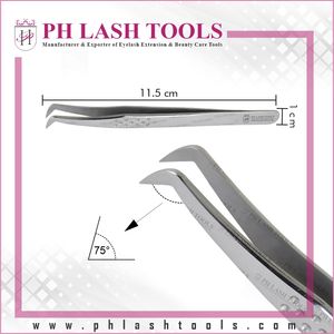 De acero inoxidable de alta calidad de extensión de pestañas pinzas de punta ancha con etiqueta privada y adoraba diseño en extensión de pestañas pinzas - Product Image 4