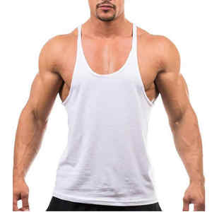 Hot Selling Customizable Men's Cotton Tank Top Gym <b>Stringer</b> <b>Vest</b> for Workout and Running Casual Singlet Style - Product Image 4
