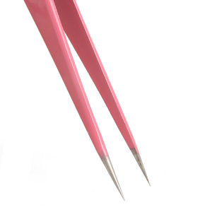 2 pinces à cils en acier inoxydable avec pointes droites et incurvées pointe fine pour extension de cils - Product Image 6