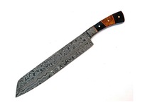Couteau de chef en acier de Damas avec lame en acier au carbone, écologique
