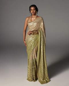 Indian Georgette Saree Blusa Secuencia Bordado Mujeres Fiesta Boda Desgaste Moda Étnica Surat India Colección al por mayor - Product Image 2