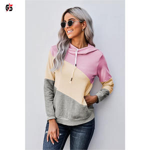 เสื้อฮู้ดแฟชั่นล่าสุดของผู้หญิงเสื้อสเวตเตอร์ปะต่อแบบ2025ผ้าฟลีซผ้าฝ้ายคุณภาพระดับพรีเมียมหลากสีบริการ OEM - Product Image 4