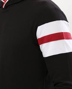 Wholesale Winter Design Sleeve Panel Black <b>Hoodie</b> for Men - Product Image 3