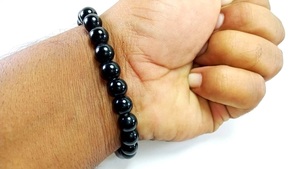 สร้อยข้อมือคริสตัลทัวร์มาลีนสีดำสร้อยข้อมือหินอัญมณีคริสตัลเครื่องประดับแฟชั่นของขวัญผู้ชายและผู้หญิงทำสมาธิพลังงาน - Product Image 3