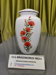 Urne funéraire américaine en aluminium peinte à la main, de qualité supérieure, pour cendres humaines adultes, fournitures funéraires par Brassworld India - Product Image 5