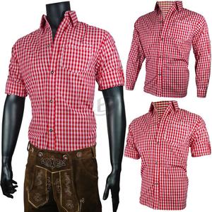 Oktoberfest Checked Cotton <b>Men</b> <b>Shirt</b> for Summer Vintage Classic Casual Vintage Long Sleeve Button up for <b>Men</b> (Bavaria <b>Shirt</b> 2024 - Product Image 3