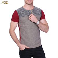Kaos Pria Rajut Katun Murni Logo Depan Bernapas Cepat Kering Street Wear Kasual Regular Fit Lengan Pendek O-Neck
