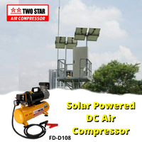 Mini compresseur d'air à énergie solaire, 12V, haute efficacité, décharge longue durée, sans huile, avec réservoir de 8 l, coupure automatique
