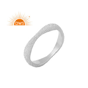 Anillo de Eternidad de Plata de Ley 925 con Textura Artesanal India, Joyería de Plata Lisa al por Mayor, Colección Vintage - Product Image 1