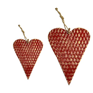 Juego de Dos Adornos Colgantes de Aluminio en Forma de Corazón con Acabado Pintado para Uso en Interiores en Navidad, Diseño Personalizado - Product Image 5