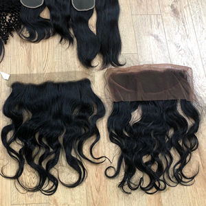 Frontal ondulado natural HD de encaje con boder tamaño 13x6 vietnamita cabello humano crudo pelo sin procesar - Product Image 1