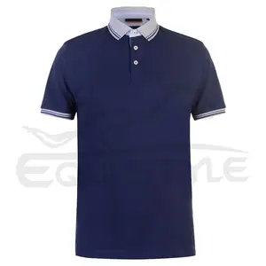맞춤 폴로 셔츠 다크 블루 짧은 소매 캐주얼 폴리에스터 면 티셔츠 하이 퀄리티 사용자 정의 자수 OEM 폴로 셔츠