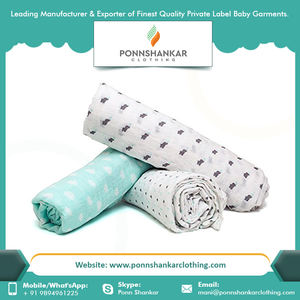 Couvertures d'emmaillotage en coton biologique 100% certifiées CPSC au prix de gros couverture personnalisée double couche en mousseline avec logo privé - Product Image 2