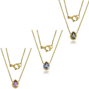 Hot sale gold plated sterling 925 <b>silver</b> qartz gemstone pendant <b>necklace</b> for women and girl - Product Image 4