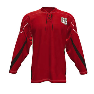 Jersey de hockey sobre hielo de color amarillo liso con cuello en V personalizado sublimado nombre del equipo y logotipo uniforme de hockey sobre hielo para hombres - Product Image 2